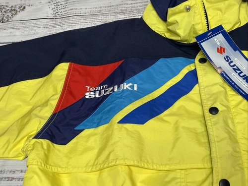 NWT 🟡 Vintage Team Suzuki Jacket Mens L LARGE Yellow 90s Motosports Bike Riding image 9