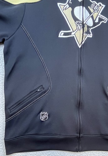 Reebok Pittsburgh Penguins Center Ice Full Zip Jacket Mens Large Black Embroider - Picture 5 of 9