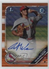 2019 Bowman Chrome HTA Orange Wave Refractor 6/25 Austin Warner Auto 13iq