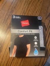 Hanes Comfort Fit Men's T-Shirts 3-Pack Size Large L Ultra Soft Cotton Modal