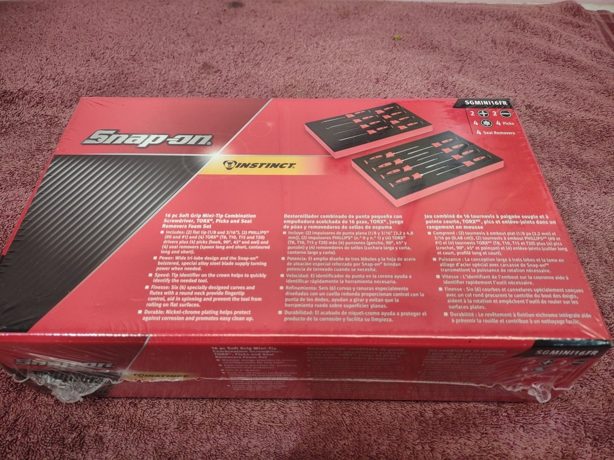 Snap-on SGMINI16FR Combination Screwdriver Torx Picks & Seal