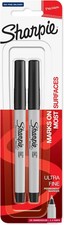 Sharpie Permanent Markers, Ultra Fine Point, Black, 2 Count - Home, School, Offi