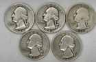 Lot of 5 90% Silver Quarters Various Years