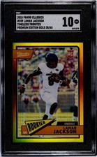 2018 Panini Classics Lamar Jackson Gold /65 Rookie RC SGC 10 Baltimore Ravens 