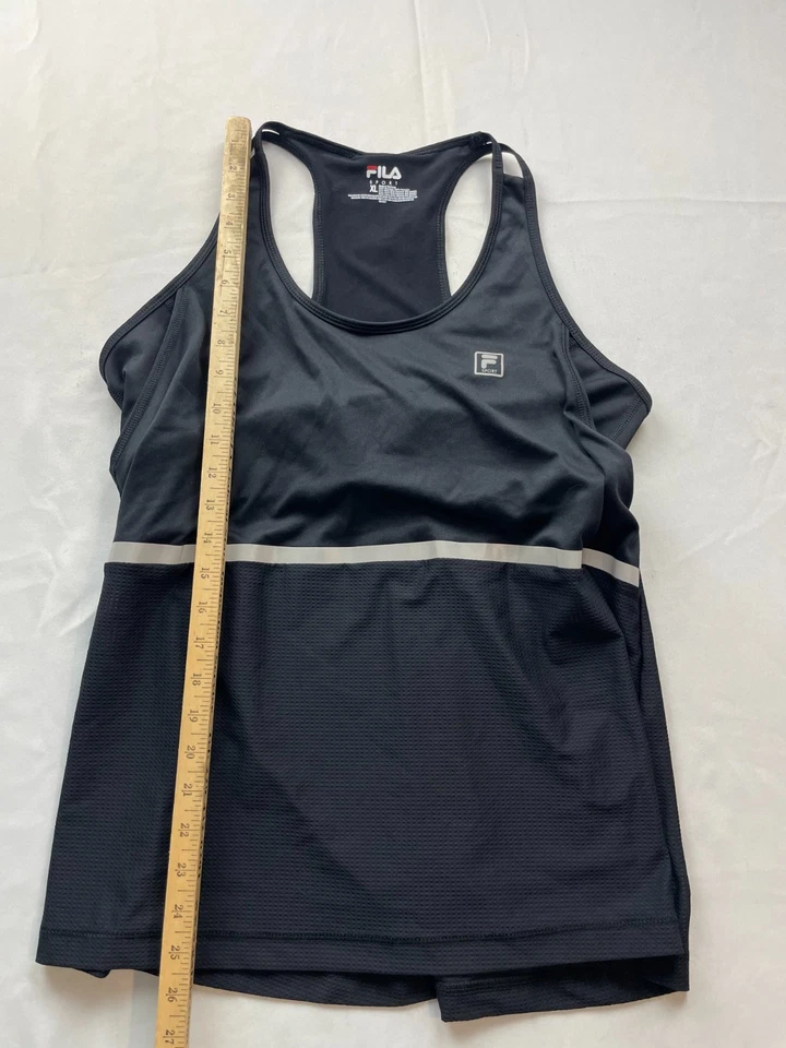 Camiseta sin mangas FILA Sport Running Performance con sujetador incorporado talla XL negra espalda deportiva Foto 3 de 4