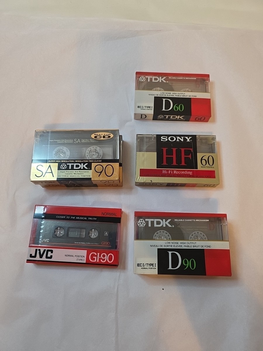 Tdk D90 X2 Jvc Gi90 Tdk Sa90x2 Sony Hf 60 Tdk D60 Cassette Tapes