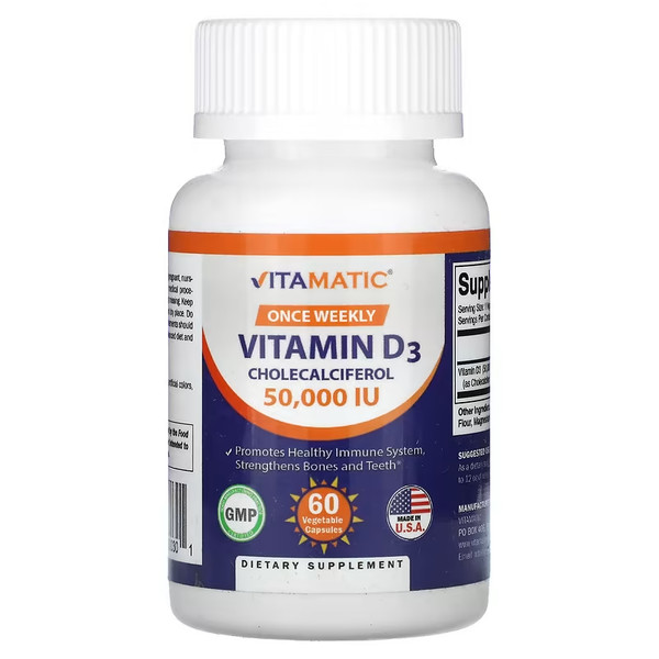 vitamina D3 50,000 iu 60 veggiecaps ULTRA POTENTE 1 SEMANAL envio Urgente Gratis
