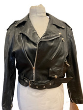 BIKER Damen Echtleder Jacke Schwarz Gr: 40 Guter Zustand!!!
