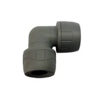 15mm Polyplumb Elbows PB115 | Push-Fit Polypipe Plastic Pipe Fittings - Grey Rev