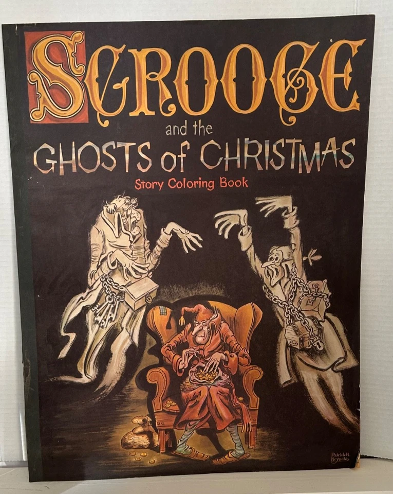 3 Vintage Giant Story Coloring Books 1974 Lot~Night Before Christmas & Scrooge++ Foto 2 de 4
