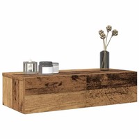 Wandregal Mit Schubladen Altholz-Optik 60X26,5X15 Cm Deko Regal Shabby Chic