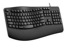 RECCAZR Ergonomic Keyboard, Wired Computer USB Keyboard with Wrist Rest, Spill-R