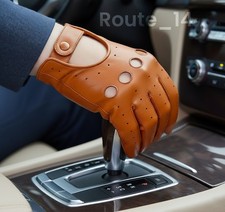 Driving Gloves Reverse Stitched Leather Motorcycle Bike Goat Leather Soft USA UK