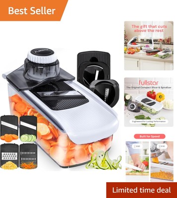 Elegant White Mandoline Slicer with Safety Features - The Ultimate Cooking Gift