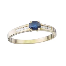 Sapphire brilliant 750 yellow gold ring