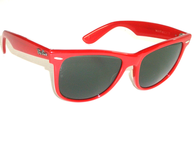54[]18mm VINTAGE B&L RAY-BAN USA RED ACETATE G15 WAYFARER II