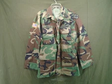 US Military Army BDU Camo Coat Shirt Hot Weather Small Regular Hollis 1996 266-P