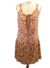 Sweet Garden Party  Perfect Anna Sui Silk Sleeve less Dress lined sz 8