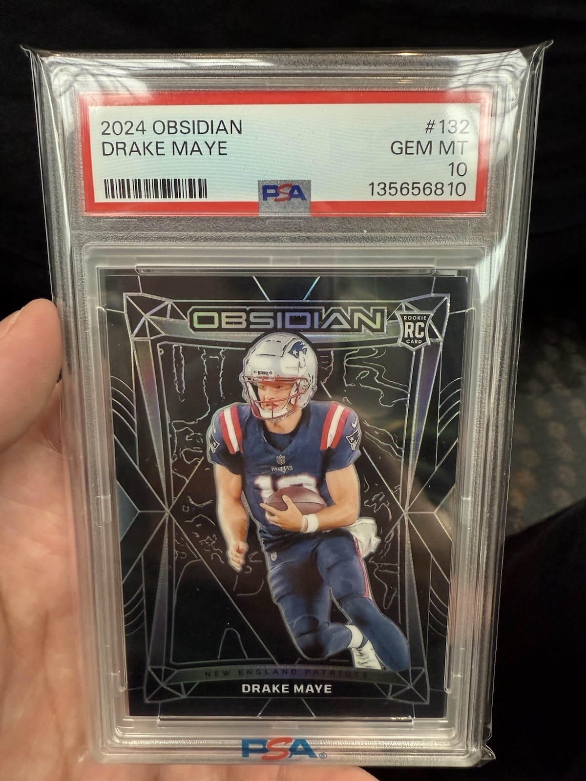 2024 Panini Obsidian - Drake Maye Refractor #132 (RC) Rookie Patriots