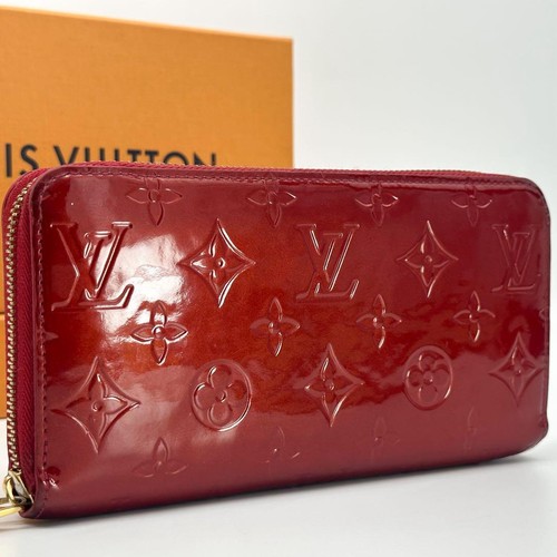 Louis Vuitton Zippy Wallet Vernis Monogram Red Round