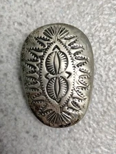 Navajo Vintage Handcrafted Silver Bennet Bojo Clasp Shoestring Tie Clasp-Ornate