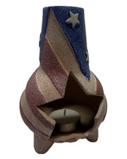 Vintage American Flag Chiminea Mini Fire Place Design 6”H