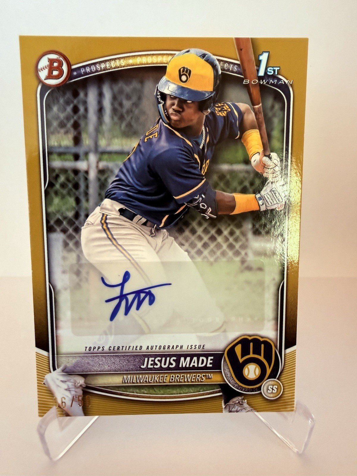 2025 Jesus Made Bowman 1st Auto Gold Paper 06/50 🔥