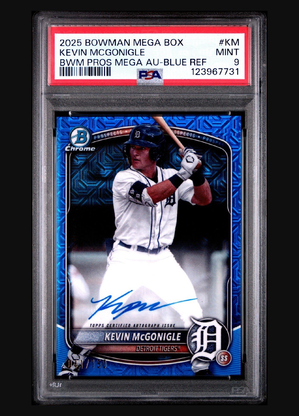 2025 Bowman Chrome Prospect Autographs Kevin McGonigle Mega Box Blue /150