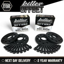 Black Wheel Spacers 12mm x 4 Radius Bolts Audi VW TT 5x100/112 57.1