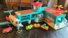 Vtg 1972 Fisher Price LP Play Family Airport 996 Plane Helicopter Cars Luggage
