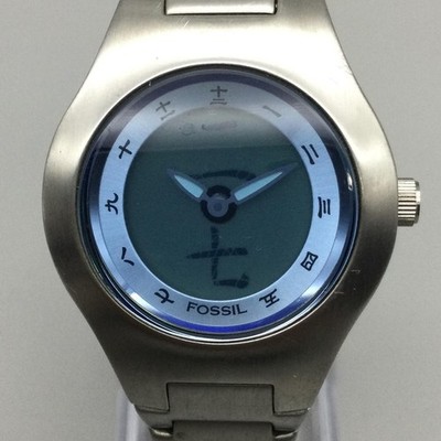 Fossil Big Tic Womens Watch 32mm Blue Dial JR-8000 Japanese New