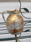 Vintage Stangl Pottery Pitcher featuring a Turquoise & 22 Karat Gold Finish