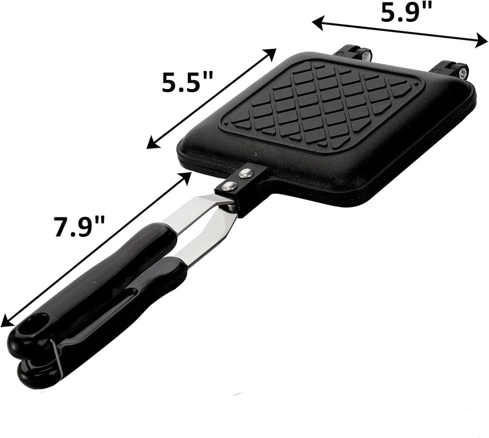 Toasted Sandwich Maker,Sandwich Toaster Toastie Maker Double Side Bread Frying P - image 3 of 4