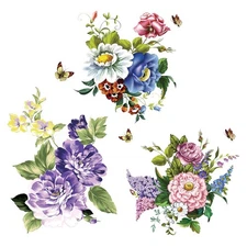 3 Pcs Flowers Wall Stickers Wall Decals Peel and Stick for Room Decorations L...