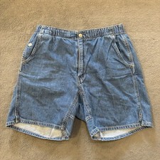 Vintage Levis Denim High Rise Elastic Waist Casual Shorts Men's Size M Big E
