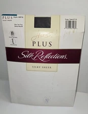 New Hanes Silk Reflections Silky Sheer Two Plus Barely Black Control Top