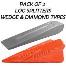 2pc Log Splitter Set – 2.5kg Wedge & Red Diamond 4-Way Heavy Duty Wood Splitters