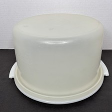 Vintage Tupperware Cake Pie Taker Carrier Keeper 12" White 683 684
