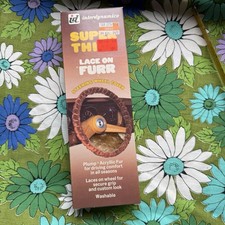 Vintage Interdynamics Super Thick Lace On Fur Steering Wheel Cover Brown Nos