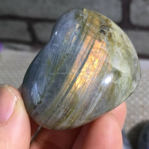 Espécimen mineral natural en forma de corazón de Labrador superior 59g h2129 - Imagen 9 de 9