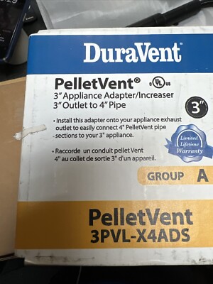 DuraVent 3PVL-X4ADS Pellet Stove Vent Pipe Adapter, 3 to 4 In.