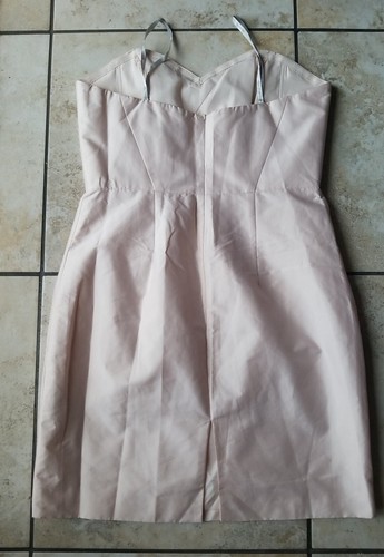 Monique Lhuillier Bridesmaids Women's Dress Strapless Pink Pearl Cream Size 10 - Picture 2 of 11