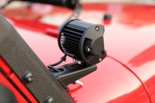 PAIR 4" 18W SPOT LED Light Pods A Pillar Mount Bracket For Jeep Wrangler JK - Foto 8 di 12