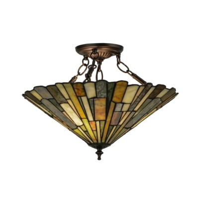 Meyda Lighting 17'W Delta Jadestone Semi-Flushmount, Baj Haj - 155108