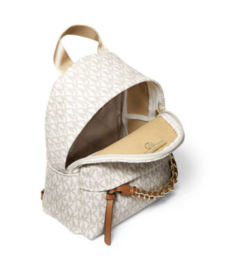 Michael Kors Slater Extra Small Convertible Messenger Vanilla/Acorn Backpack Michael Kors Mini Slater Backpack | Mercari main image 3