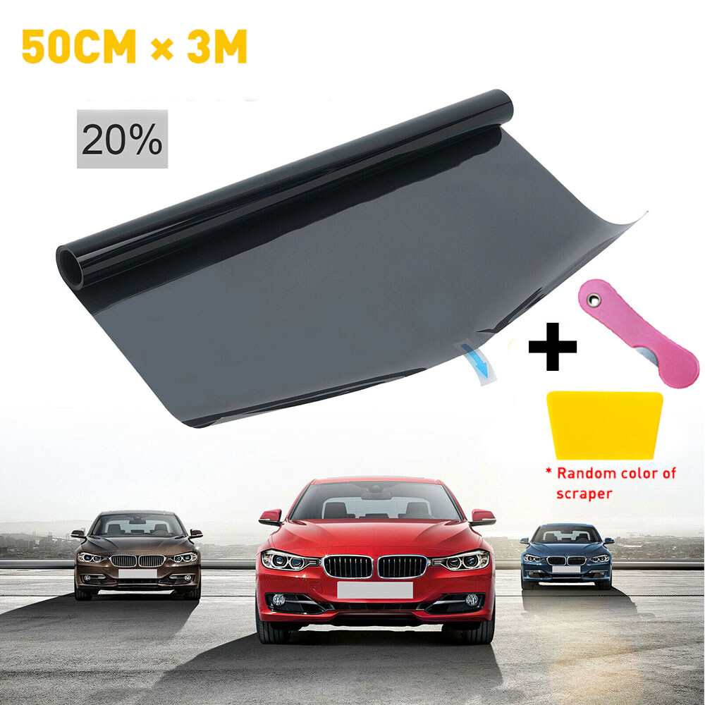 300cm x 50cm Light Smoke Black 20% Tint Film for Car Headlights & Tail Lights Vinyl Wrap
