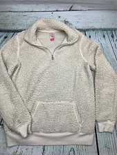 White Fuzzy Pullover Jacket Size Small