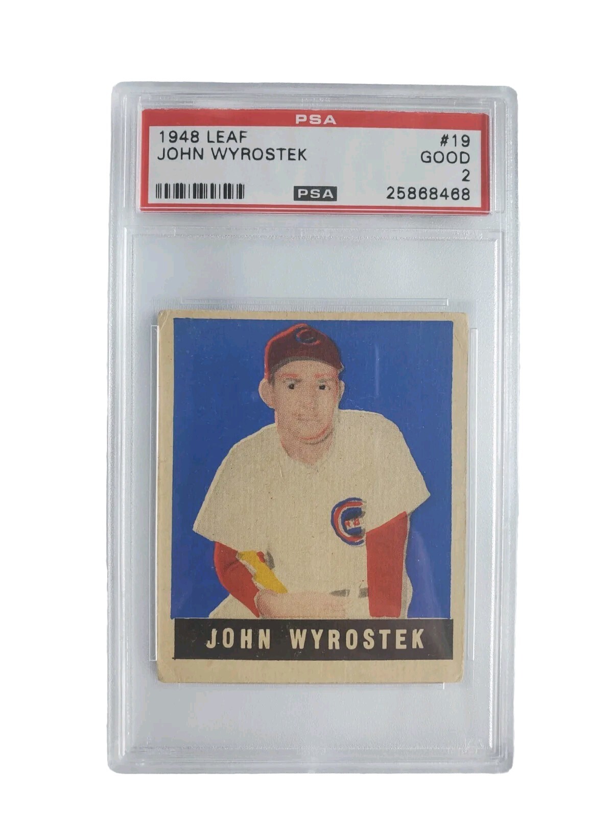 1948 Leaf Basebal John Wyrostek SP #19 PSA 2