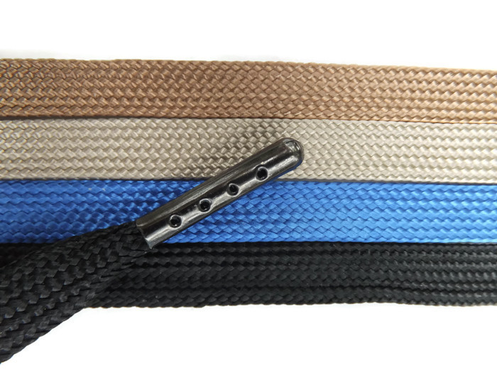 10mm Flat Black Shoelaces With Metal Tips - Any Length, Boot & Walking Laces