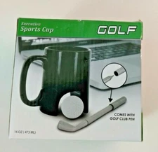 Smart Planet Executive Sports Cup EGM-1 Golf Mug 16 Oz W/ Club Pen FREE shipping
